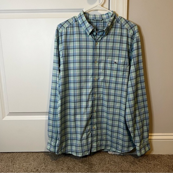 Vineyard Vines Other - Vineyard Vines OTG Button Down Shirt Men Large Performance Stretch Wicking Plaid